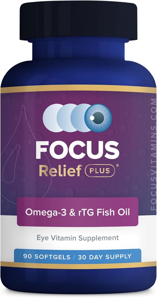 Focus Relief Plus Dry Eye Formula (90 ct. 30 Day Supply) Dry Eye Omega 3 Συμπληρωματικό - Omega 3 Fish Oil for Dry Eye