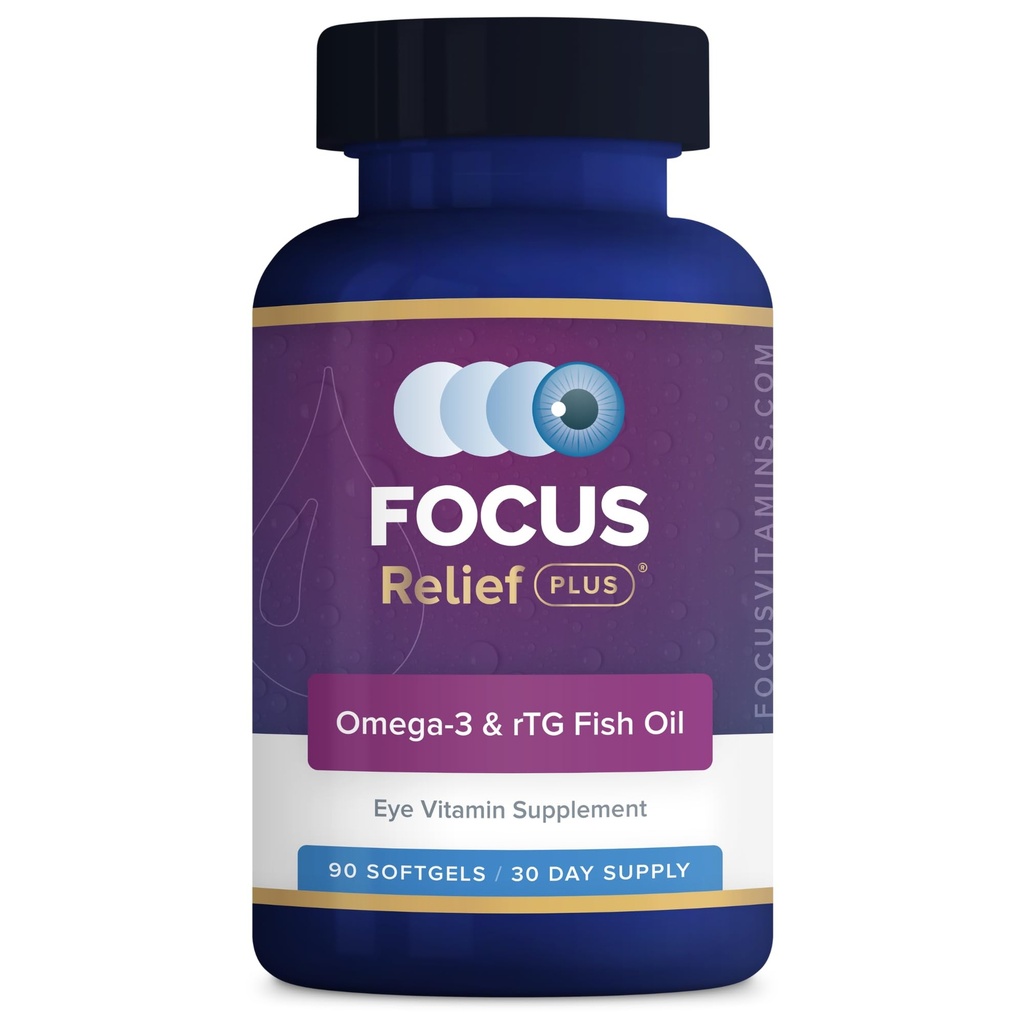 Focus Relief Plus Dry Eye Formula (90 ct. 30 Day Supply) Dry Eye Omega 3 Συμπληρωματικό - Omega 3 Fish Oil for Dry Eye