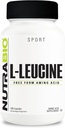 NutraBio L-Leucine συμπλήρωμα - Optimal Amino Acid για την ανάπτυξη των μυών & την αποκατάσταση - Φυσικά ζυμωμένη ελεύθερη μορφή Leucine Amino Acids συμπλήρωμα- Vegan, μη GMO, Χωρίς γλουτένη - 400mg, 180 κάψουλες