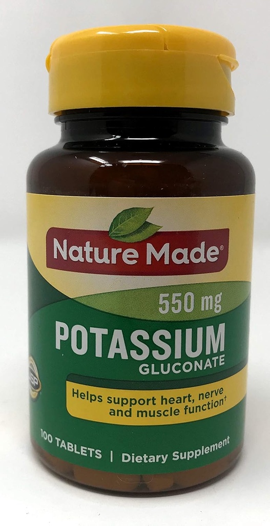 Φύση Κατασκευασμένο Γλυκονικό κάλιο 550mg Συσκευασία των 2