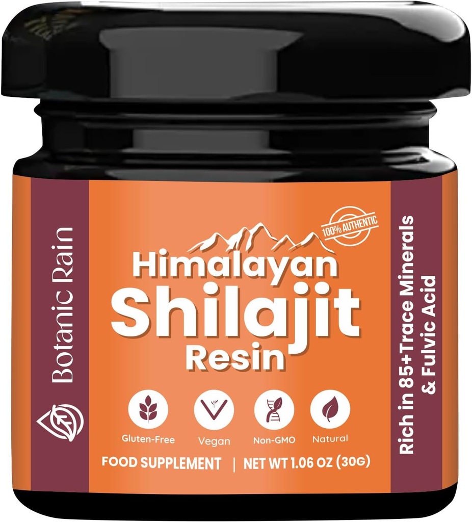 Pure Himalayan Shilajit Resin for Men & Women, 85+ Trace Minerals, 75%+ Fulvic Acid for Energy Boost & Immune Support, Himalayan Resin Ayurveda Product - 1,06 oz