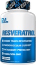 Evlution κατά της γήρανσης Trans Resveratrol συμπλήρωμα διατροφής Super αντιοξειδωτικό συμπλήρωμα με 250mg Trans-Resveratrol από Resveratrol 500mg Ιαπωνικό Knotweed εκχύλισμα για ανοσοποιητική και καρδιακή υγεία