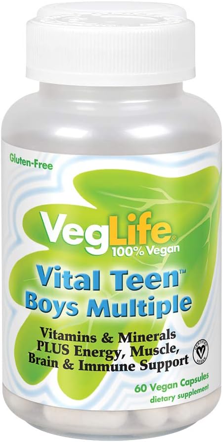 VegLife Vital Teen Boys Πολλαπλό Veg Cap, 60 Count