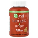 Qunol Turmeric και Ginger Gummies, Gummy με 500mg Turmeric + 50mg Ginger, Κοινό συμπλήρωμα υποστήριξης, Ultra High Absorption Tumeric and Ginger, Vegan, Gluten Free, 1 Μήνας Προσφορά 60ct Gummies