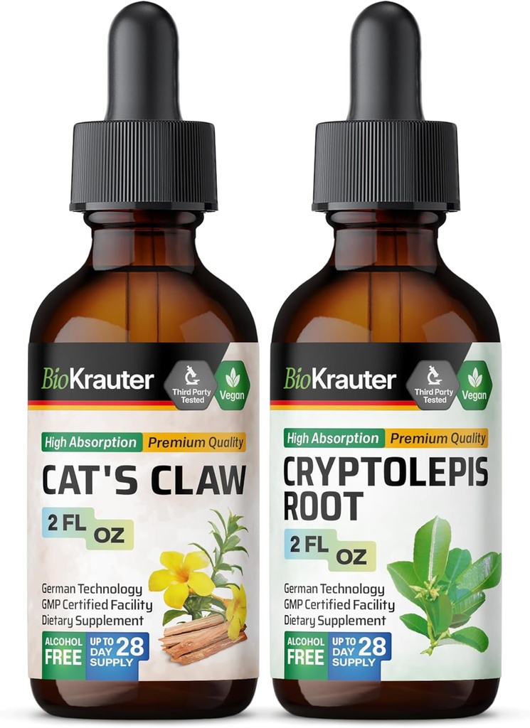 BIO KRAUTER Cat's Claw Tincture 2 Fl. Oz. & Cryptolepis Tincture 2 Fl. Oz.