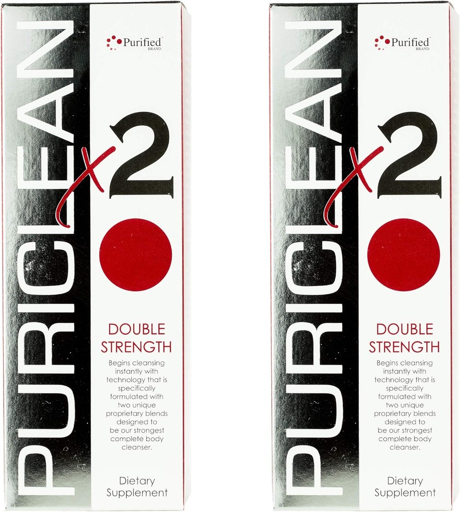 Wellgenix Puriclean x2 Detox Cleanse - Διπλή δύναμη βαθύ σύστημα καθαρισμού - που διαμορφώνεται με δύο μοναδικές ιδιοκτησίες για το πιο ισχυρό καθαριστή, Αφαιρέστε τοξίνες - 16 oz, 4 κάψουλες, 2 συσκευασίες