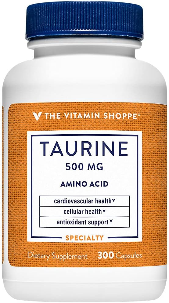 Η βιταμίνη Shoppe Taurine 500MG, ελεύθερη μορφή Αμινοξέος με βιταμίνη Β6, (300 κάψουλες)