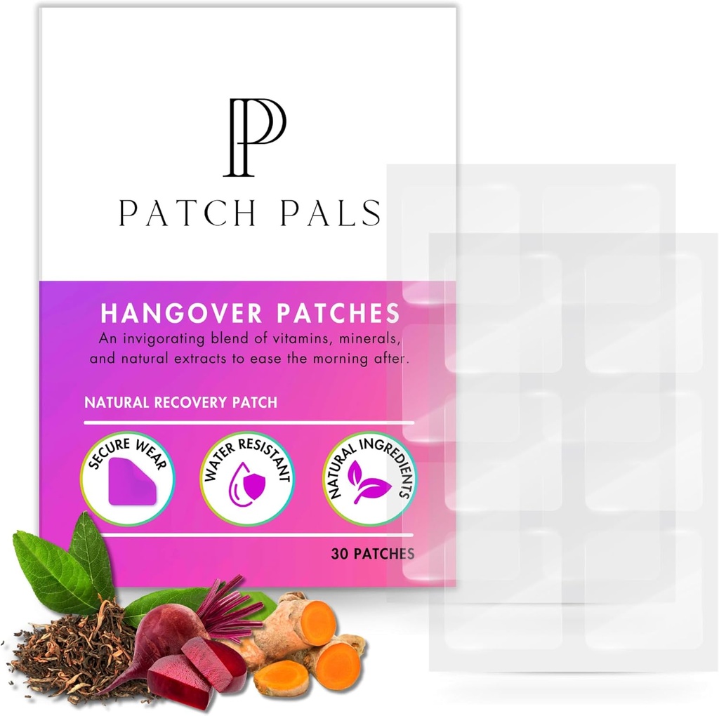 Natural Hangover Patches - Αδιάβροχα Clear Party Patches (30 Count) - Διακριτικά και Sticks στο δέρμα Καλά - Χρήση Πριν από το ποτό και το ξύπνημα Ανανεωμένο και Ενεργοποιημένο Μετά το Κόμμα