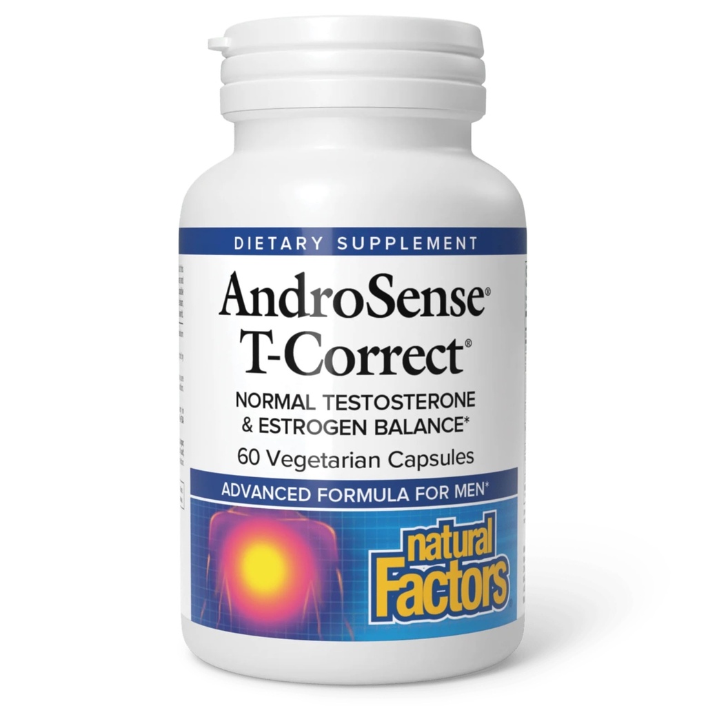 Φυσικοί Παράγοντες, AndroSense T-Correct, Υποστηρίζει τον Ορμονιακό Μεταβολισμό Ανδρών με Μήλο Γάλα, Κουρκουμάς και Λυκοπένιο, 60 κάψουλες (30 μερίδες)