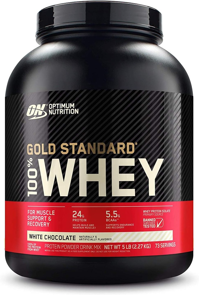 Βέλτιστη διατροφή Gold Πρότυπο 100% Whey Λευκή σοκολάτα -- 5 lbs