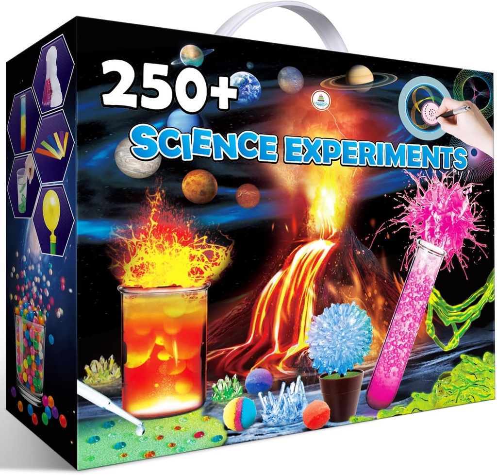 UNGLINGA 250+ Science Experiments Kits for Kids, Boys Girls Toys Birthday Gifts Ideas, Chemistry Set, S.T.E.M Activities Educational Project, Volcano Scientist Kit
