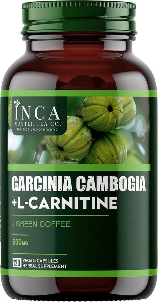 INCA MASTER TEA - 1600mg Garcinia Cambogia & L-Carnitine Complex - Belly Fat Burner for Women & Men - 120 High Potency Diet Pills - Fast Acting Best Hunger Suppressant for Your Fitness