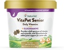 NaturVet VitaPet Senior Daily Vitamins for Cats Plus Glucosamine, Συγκεκριμένα Formed to Provide Essential Minerals, 90 g, 60 Count