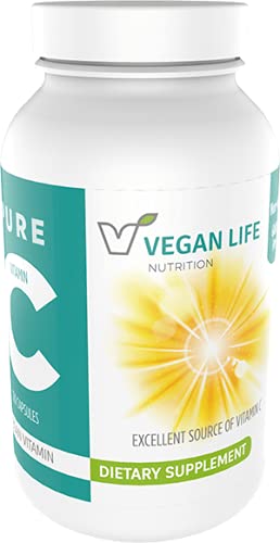 Διατροφή Ζωής Vegan - Αμιγής Συμπλήρωμα βιταμίνης C - Χωρίς γλουτένη, Μη ΓΤΟ - Ανοσοποιητική Υποστήριξη και Υγεία Λευκών Κυττάρων Αίματος - 120 Κάψουλες