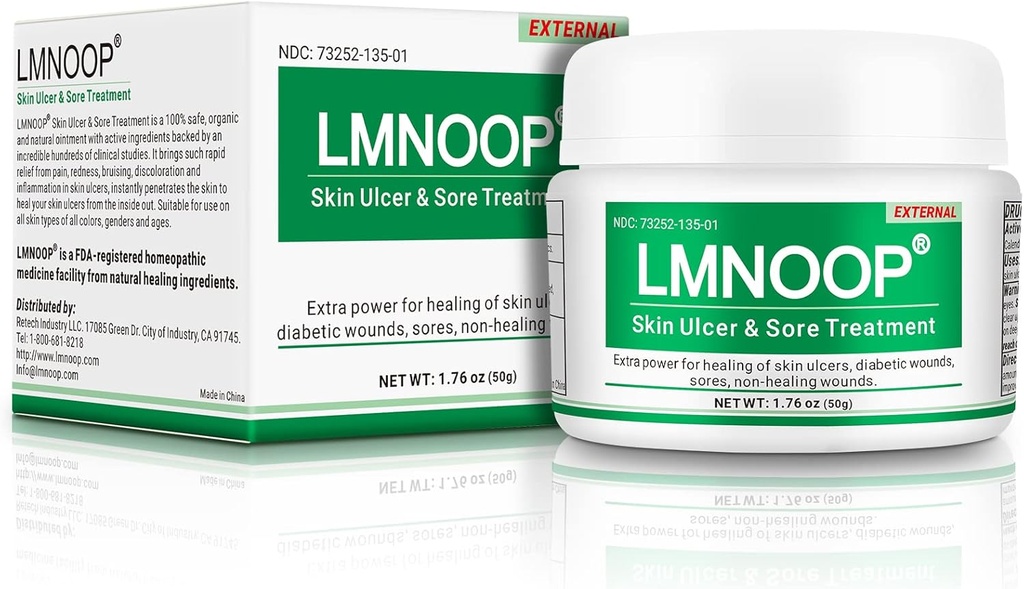 LMNOOP® Δέρμα Ulcer Θεραπεία Αλοιφή, για τα πόδια & τα πόδια Ulcers, πληγές, κιρσούς Ulcers, Στάση Ulcers, Bedsores, περικοπές, εγκαύματα, λοιμώξεις του δέρματος, φυσικά συστατικά Βαθύ τραύμα
