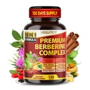 VEGATOT GlucoSavior Berberine Supplement with Ceylon Cinnamon, Bitter Melon, Gymnema - Supports Immune, Heart Health & Gastrointestinal Function (150 Count (Pack of 1))