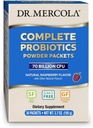 Dr. Mercola Complete Probiotics Powder Packets, 30 Services (30 Packets), 70 Billion CFU, Natural Raspberry Flavor, Συμπλήρωμα διατροφής, Digestive & Immune Support, Non-GMO
