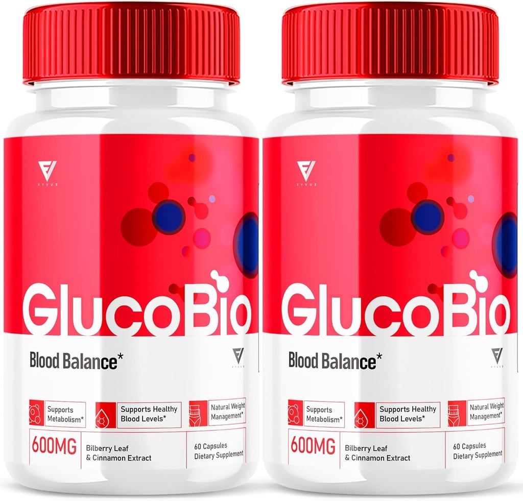 (2 Pack) GlucoBio κάψουλες υγείας Gluco Bio Χάπια, Gluco Bio Φυσική Βιταμίνη Συνολική υγεία και ευεξία Συμπλήρωμα υποστήριξης γλυκογόνου, BioGluco κάψουλες (120 κάψουλες)