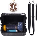 MGZNMTY Travel Carrying Case for Asthma Inhaler, Inhaler Spacer for Kids and Adults, Μάσκες, Σακούλα με Σχοινάκι ώμου σταυρωτό σώμα και Mesh Pocket για την ιατρική (Μόνο περίπτωση) (Μαύρο μάρμαρο)