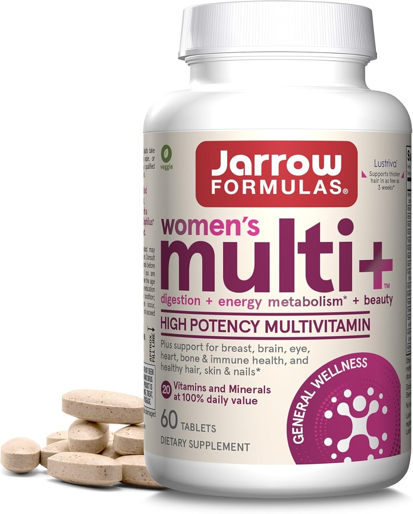 Jarrow Formulas Γυναικεία Multi+ Lustriva Τριχόπτωση για γυναίκες, βιταμίνη Α, D, ψευδάργυρος & λουτεΐνη, 60 δισκία, 30 ημέρες προσφοράς