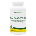 NaturesPlus Ασβέστιο/Μαγνήσιο/Βιταμίνη D3 με βιταμίνη K2 - Υποστηρίζει την υγεία των οστών και του ανοσοποιητικού - χορτοφαγικά, χωρίς γλουτένη - 180 δισκία - 45 εξυπηρετήσεις