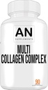 Multi Collagen Complex Capsules - Type I, II, III, V, & X - Collagen Protein Blend for Hair, Skin, Nails & Joints - Collagen Pills for Men & Women - 90 Collagen Capsules