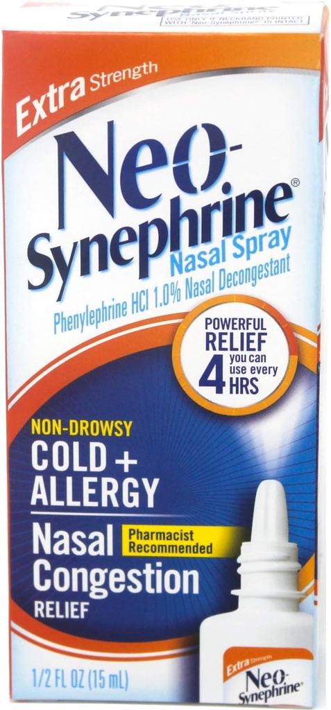 Neo-Synefrine Nasινικό spray, Extra Strength Formula, 0.50 ουγγιά το καθένα (Value Pack of 4)