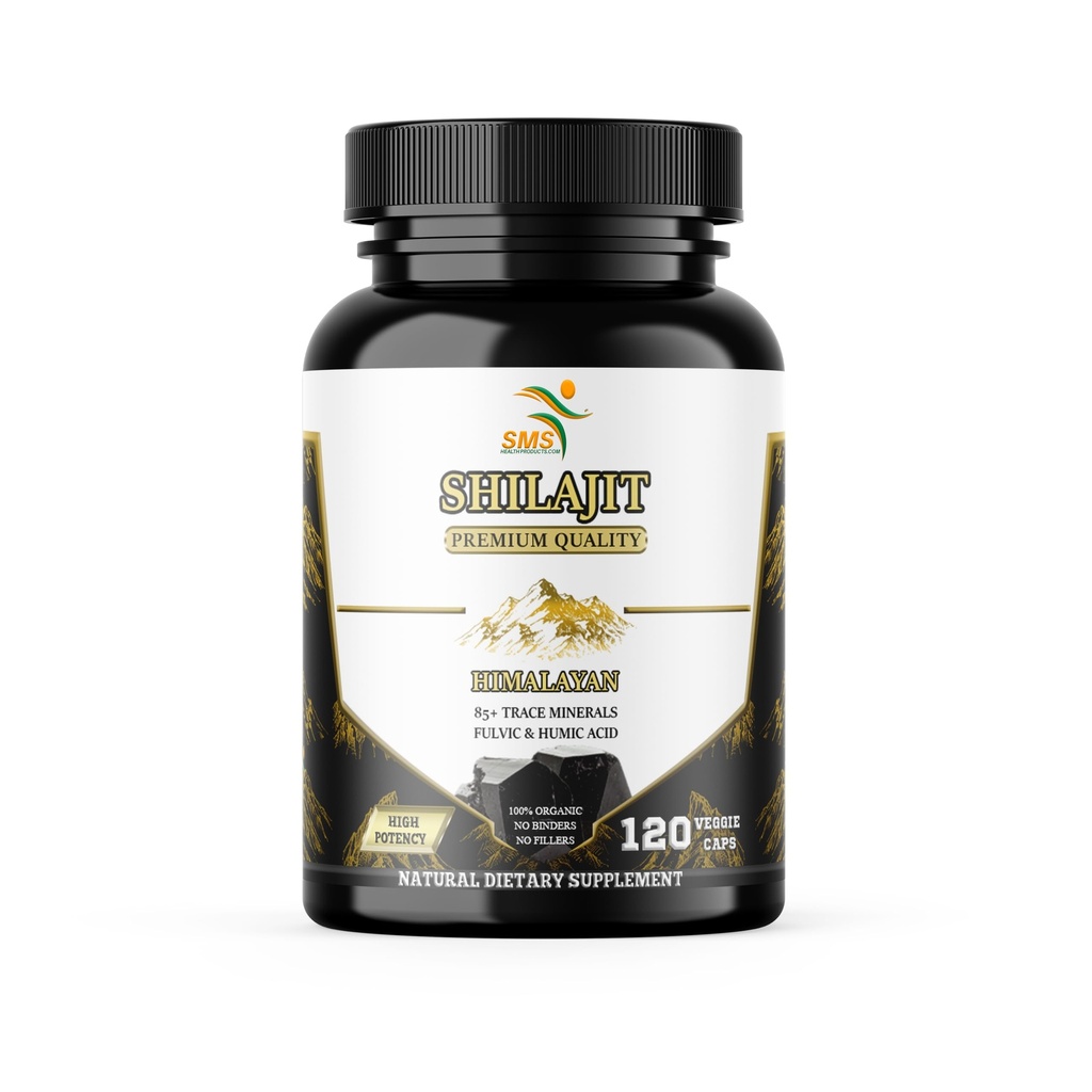 Shilajit Αγνά κάψουλες Ιμαλαΐων (Fulvic Acid Supplement) 1.000mg οργανικού εκχυλίσματος Shilajit ανά υπηρεσία, 120 Count (85+ Trace Minerals, No Fillers, No Binders)