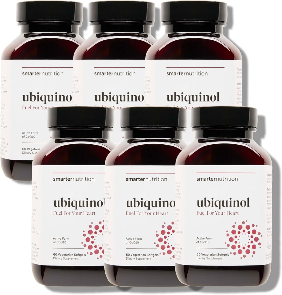 SMARTERNUTRITION Ubiquinol 100mg + Natural Plant Based Complete Omega 3 6 9 - Clinically Studied Ahiflower® Oil - Εξαιρετικά Απορρόφηση CoQ10 για υποστήριξη καρδιάς - Non-GMO - 360 Softgels[180-Day Supply]