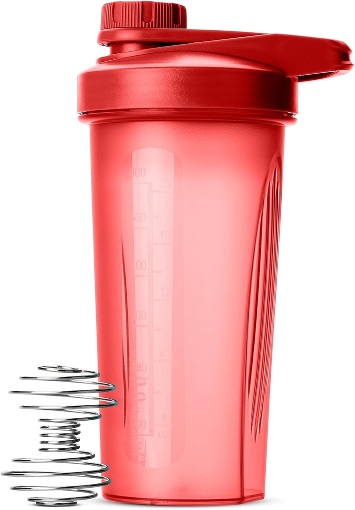 Mr. Pen- Shaker Μπουκάλι για μείγματα πρωτεϊνών, 28 oz, Red With Twist Cap και Wire Whisk Ball, Mixer Cup για Shakes