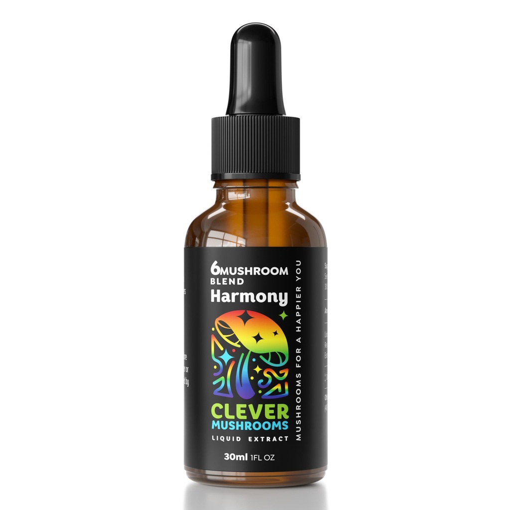 6 Blend Mushroom Liquid Extract, US Grown Mushrooms Alcohol Free, Natural Energy, Cognitive Support, Immunity Boost,100% Fruit Bodies, Lion's Mane, Cordyceps, Reishi, Chaga, Turkey Tail (1 fl oz)
