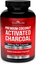 Divine Bounty Organic Enabled Charcoal Capses - 600mg Carcout Charcoal Pills - 90 Veggie Caps