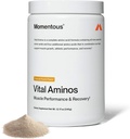 Momentous Vital Aminos Powder Supplement - BCAA & EAA - Tropical Punch - NSF Certified for Sport - GMO- & Gluten-Free - 30 Σερβιέτες - Πακέτο Μαΐου Βάρυ