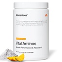 Momentous Vital Aminos Powder Supplement - BCAA & EAA - Tropical Punch - NSF Certified for Sport - GMO- & Gluten-Free - 30 Servings - Package May Vary