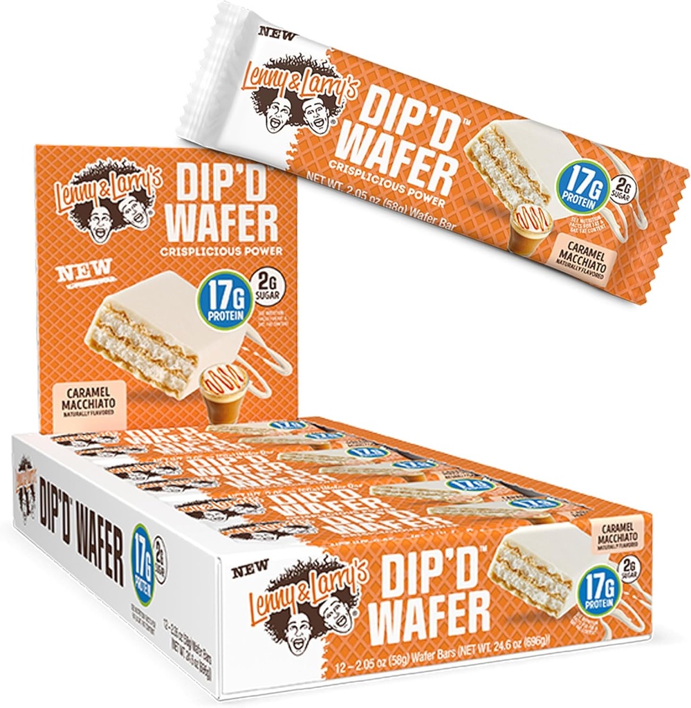 Ο Λένι και ο Λάρι είναι το αφεντικό! Ανοσία BarTM, Caramel Macchiato, 17g Γαλακτοκομικές & φυτικές πρωτεΐνες, προβιοτικά, κουτί των 12