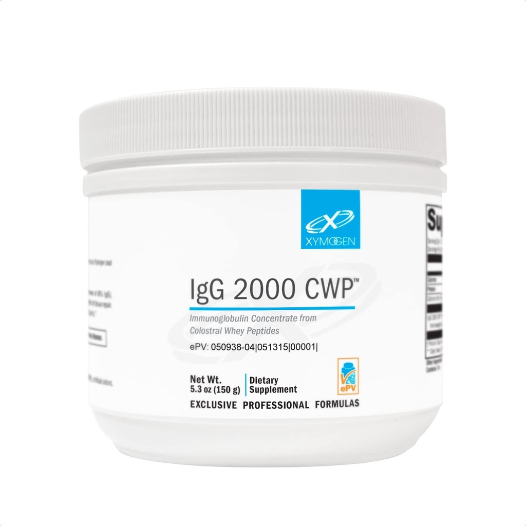 XYMOGEN IgG 2000 CWP - Immunoglobulin Concentrate Powder (from Colostral Whey Peptides) to Support Gut Health, Immune Function + Healthy Cytokine Activity (5.3 oz)