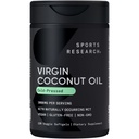 Sports Research® Organic Coconut Oil Capsules 3000MG - Κρύο Πιέζεται Extra Virgin Coconut Oil με Μεσαία Αλυσίδα Τριγλυκερίδια - Vegan Friendly & Non-GMO Επαληθευμένο - 120 Softgels