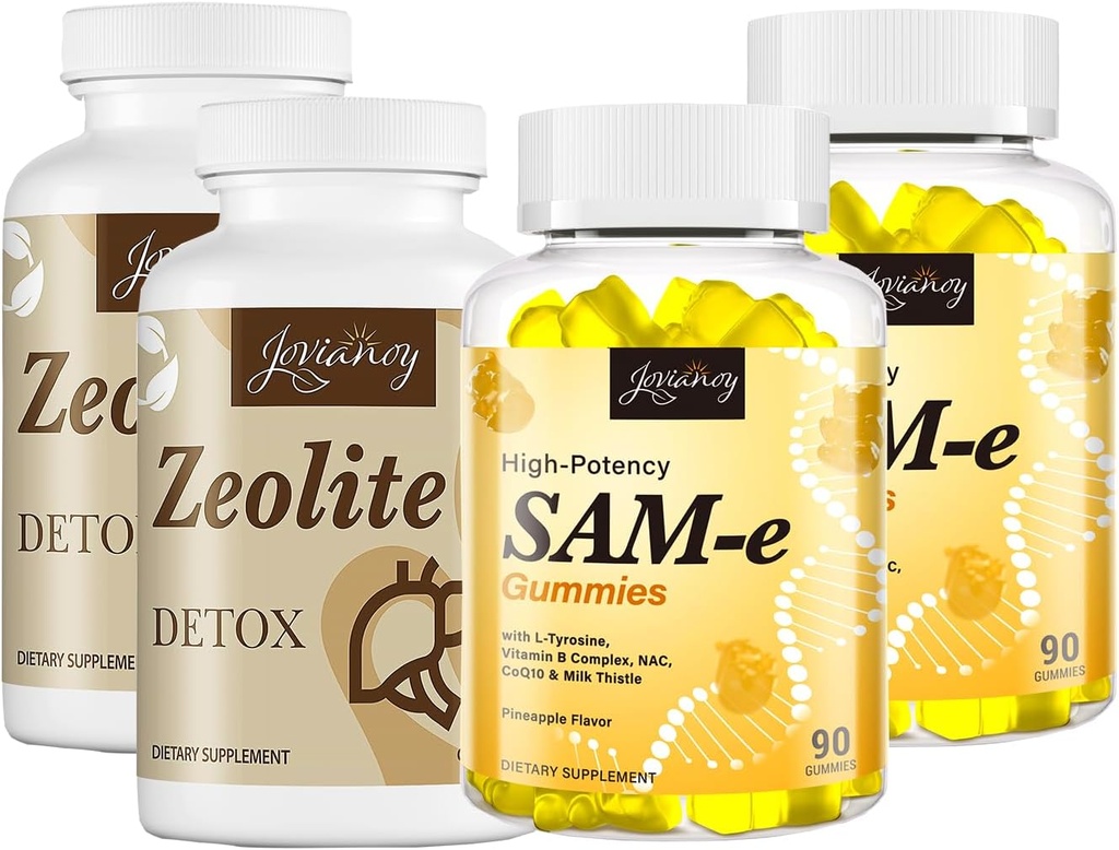 Κάψουλες ζεόλιθου Detox( 2 Συσκευασία) + SAM-e Gummies( 2 Συσκευασία)