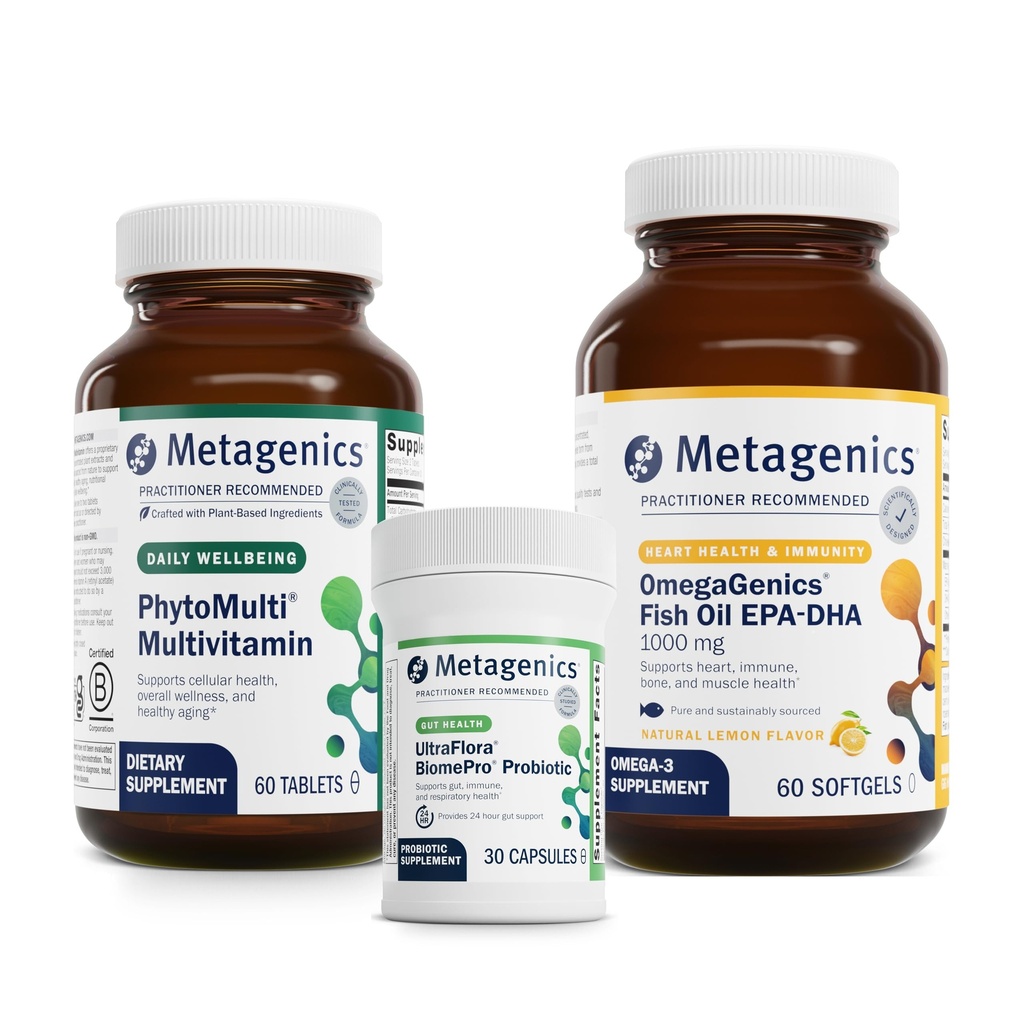 Μεταγονική PhytoMulti - 60 δισκία, OmegaGenics EPA- DHA 1000- 60 Softgels, και UltraFlora BiomePro - 30 κάψουλες
