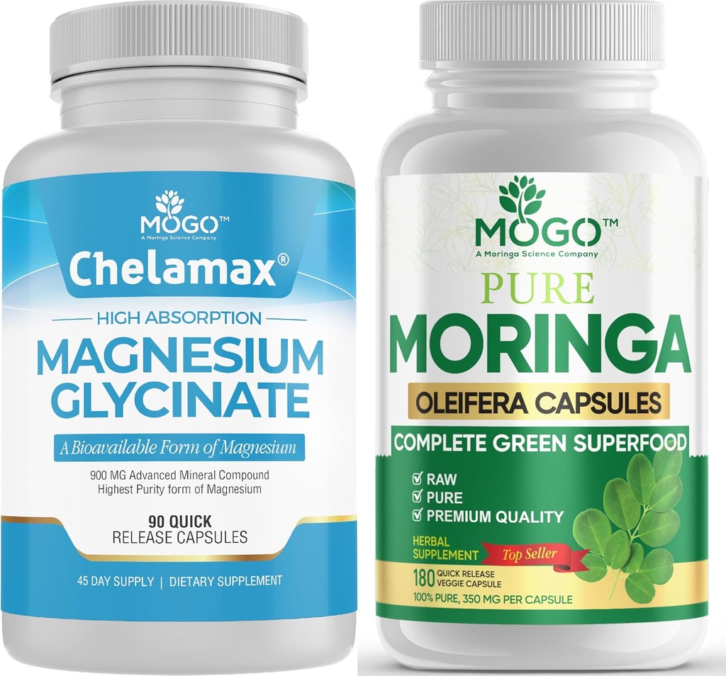 ΜΟΓΚΟ Γλυκινικό μαγνήσιο και κάψουλα Moringa - Superfood + Better Mineral