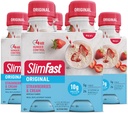 SlimFast Replacement Meal Shake, Original Strawberries & Cream, 10g Ready to Drink Protein for Weight Loss, 11 Fl. Oz Bottle, 4 Count (Pack of 3) (Packing May Vary)