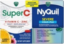 Vicks NyQuil και Super C Convenience Pack: NyQuil σοβαρή ιατρική για μέγιστη δύναμη κρύο και ανακούφιση της γρίπης, Βολικό πακέτο με Vicks Super C υπόλοιπο και επαναπλήρωσης ημερήσιο συμπλήρωμα, 26ct