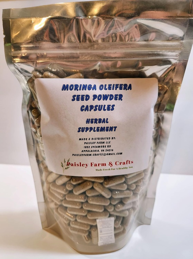 Moringa Oleifera Seed Powder Capsules (500) Made Fresh On Demand!