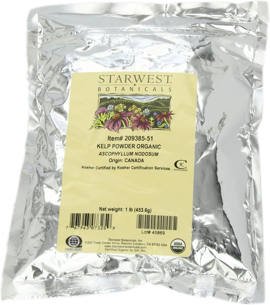 Starwest Βοτανική Βιολογική Kelp σκόνη, 1 λίρα (πακέτο των 3)