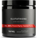 Toniiq Ultra High Strength Glutathione Capsules - 1000mg Concentrated Formula - 98%+ Highly Purified and Bioavailable - Non-GMO Fermentation - 240 Capsules Reduced Glutathione Supplement