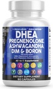 DHEA 200mg συμπλήρωμα Pregnenolone 100mg για άνδρες & γυναίκες με DIM Ashwagandha Boron 6mg σύνθετο ασβέστιο μαγνήσιο ψευδάργυρος 50mg βιταμίνη D3 5000 IU κάψουλες υποστήριξης ορμονών