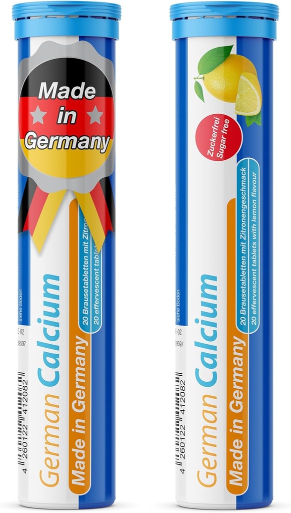 T&D Γερμανικό Ασβέστιο 500 mg - 40 Vegan Drink Αναβράζοντα Δισκία - Λεμόνι Ασβέστιο Γεύση - Κατασκευάζεται στη Γερμανία