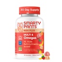 SmartyPants Kids Multivitamin Gummies - Βελτιωμένη Φόρμουλα: Ωμέγα 3 (DHA/EPA), Βιταμίνες D3, C, B12, B6, Βιταμίνη Α, K & Ψευδάργυρος, Χωρίς Γλουτένη, Τρεις Γεύσεις Φρούτων, 60 Count (30 Day Supply)