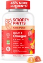 SmartyPants Kids Multivitamin Gummies - Βελτιωμένη Φόρμουλα: Ωμέγα 3 (DHA/EPA), Βιταμίνες D3, C, B12, B6, Βιταμίνη Α, K & Ψευδάργυρος, Χωρίς Γλουτένη, Τρεις Γεύσεις Φρούτων, 60 Count (30 Day Supply)