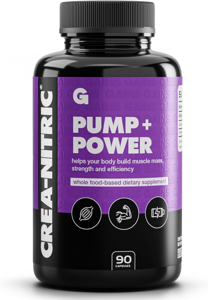 Κερδίζει σε χύδην Crea-Nitric, Creatine συμπλήρωμα προ προπόνησης νιτρωδών, Nitric Oxide υποστήριξη, χωρίς γλουτένη, προωθεί μυϊκή δύναμη, αντλία και μη-Stim ενέργεια, συμπληρώματα για άνδρες και γυναίκες, 90 κάψουλες